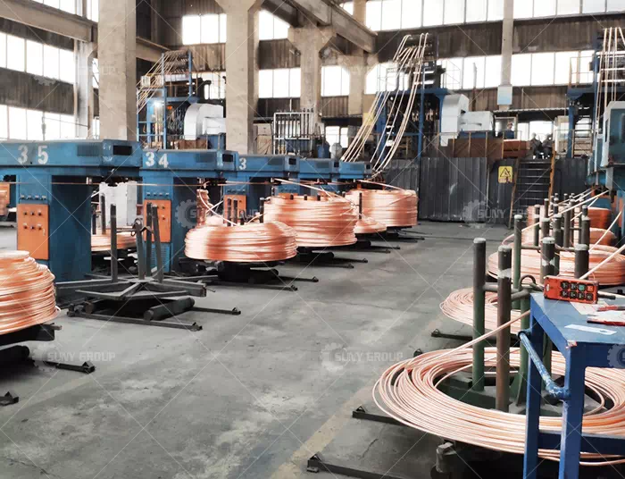 Copper rod continuous casting and rolling machines