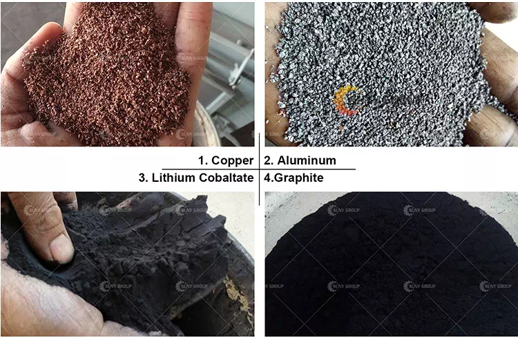 Products after lithium battery recycling