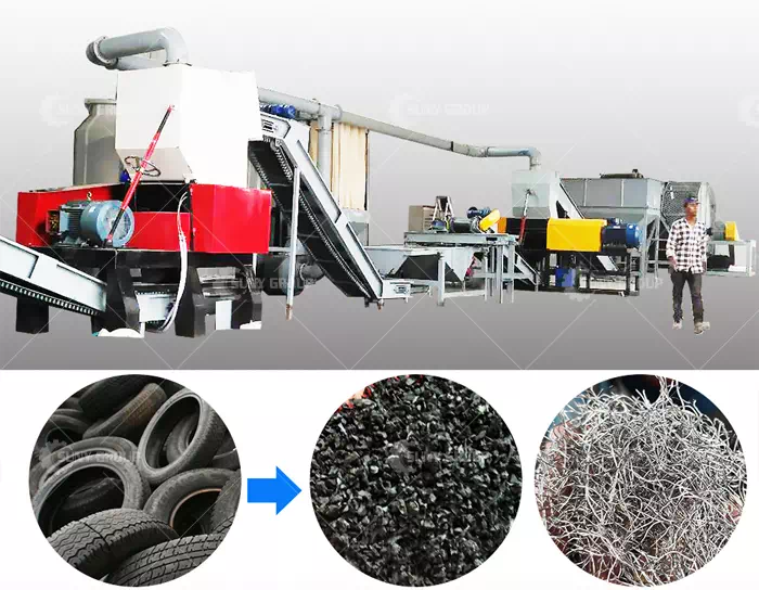 Tires shredding machines and crusher and granulator