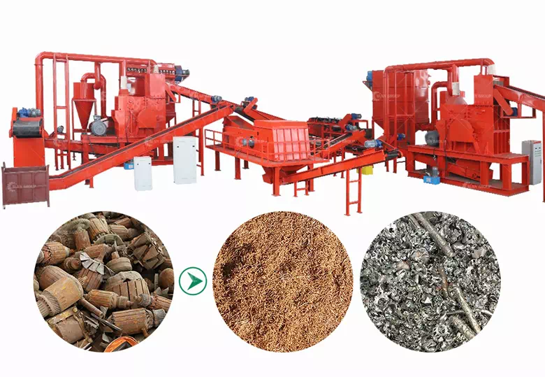 Waste Motor Crushing Sorting and Recycling Production Line